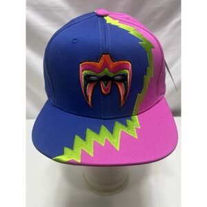 Ultimate Warrior Hat Cap Snap Back Blue Pink Wrestling WWE NWO WWF WCW Mens
